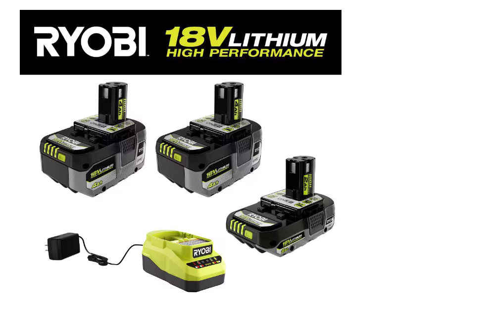 RYOBI ONE+ PSK108SB 18V Lithium High Performance Starter Kit Batteries & Charger