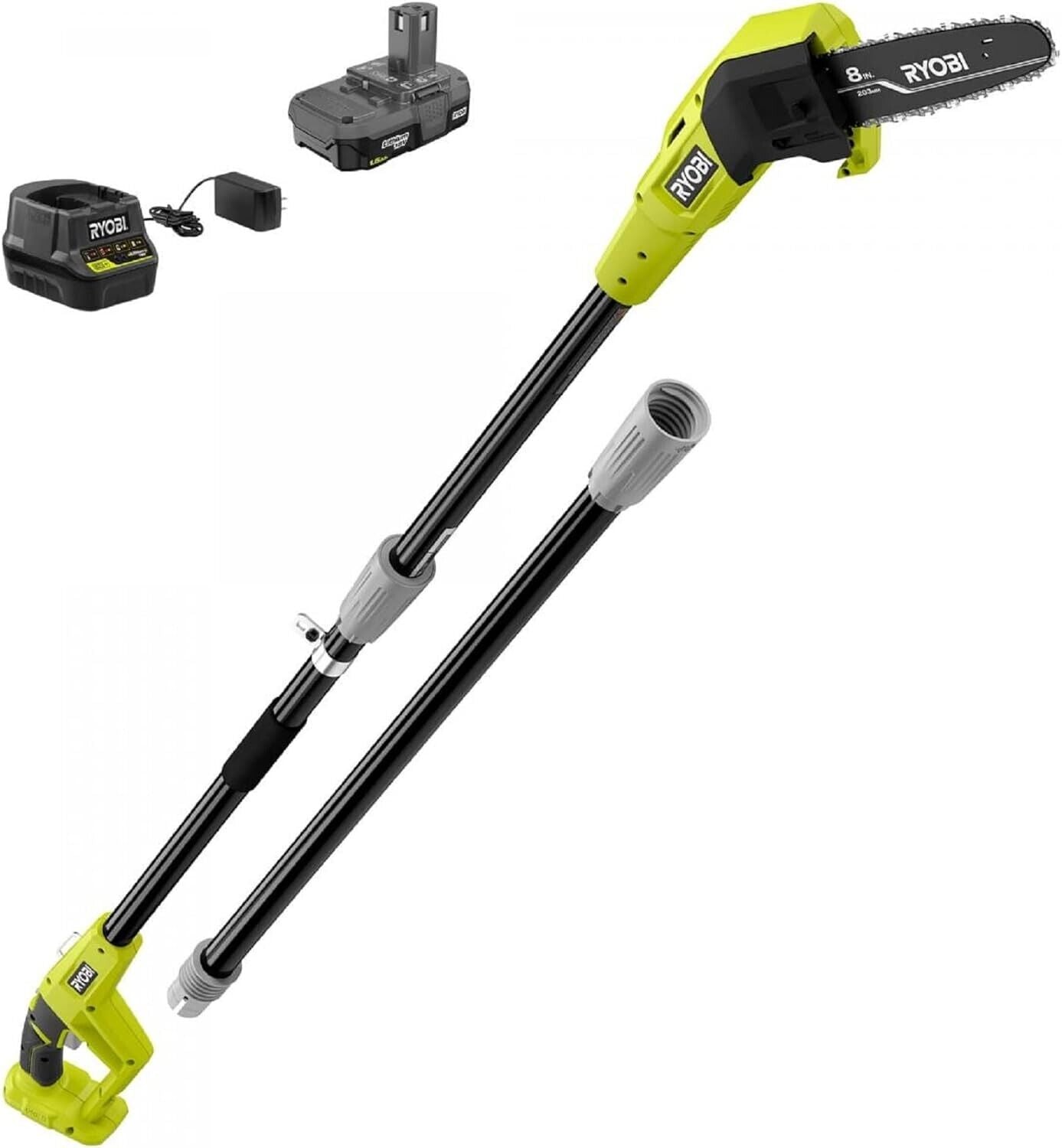 RYOBI P2501 18v Volt 8" Pole Saw+ Charger & Battery