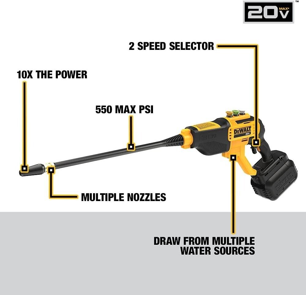 DEWALT DCPW550B Cold Water Pressure Washer (Tool Only)#701